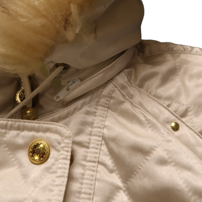 VINTAGE WHITE FUR PUFFER - S