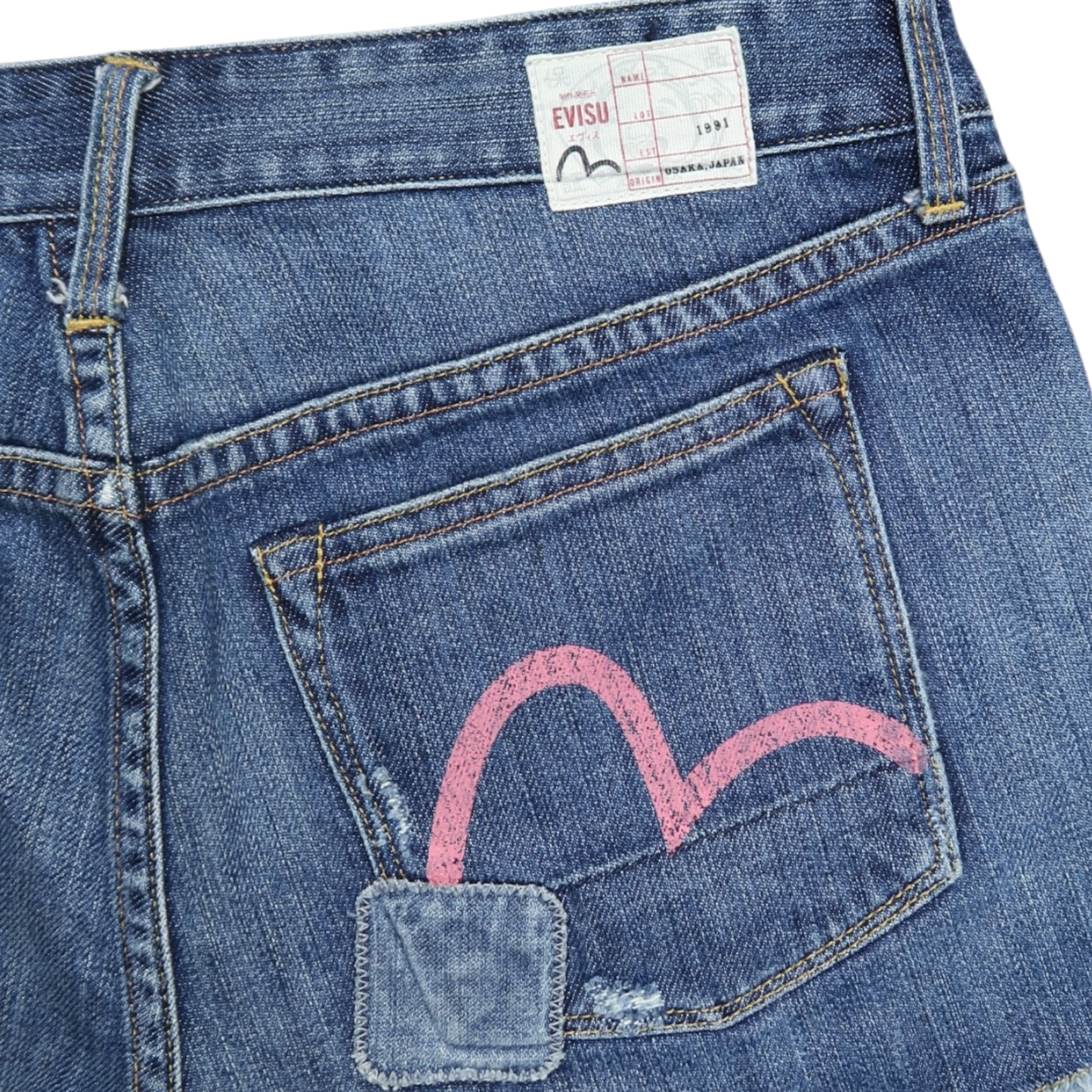 VINTAGE EVISU MINI SHORT - M