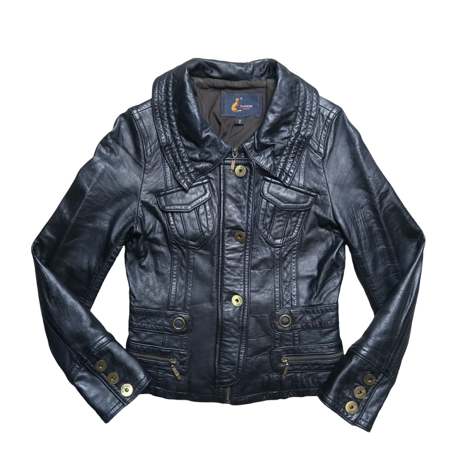 VINTAGE SHEEP LEATHER JACKET - S