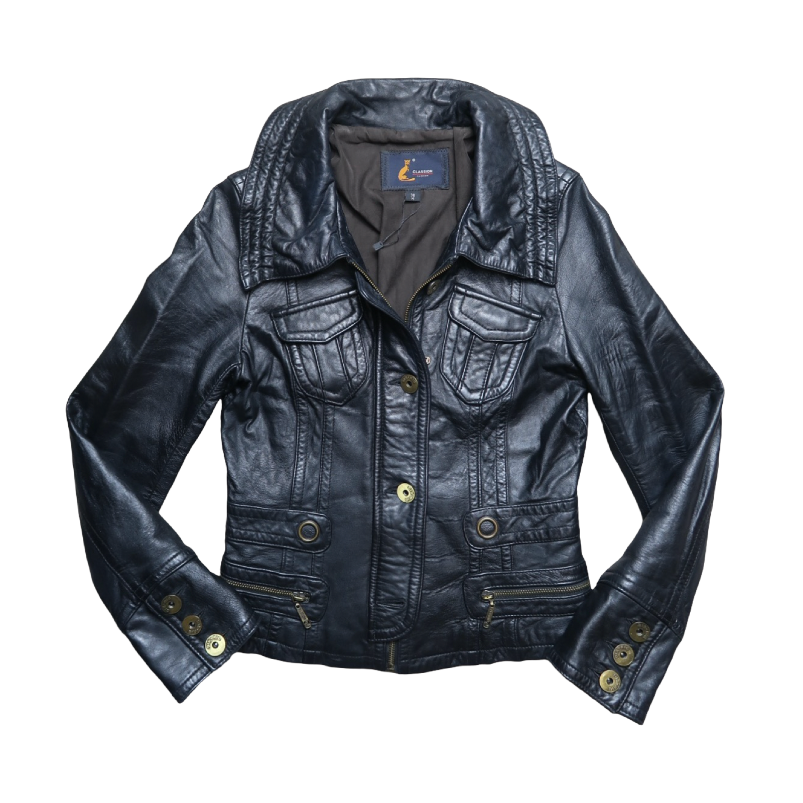 VINTAGE SHEEP LEATHER JACKET - S