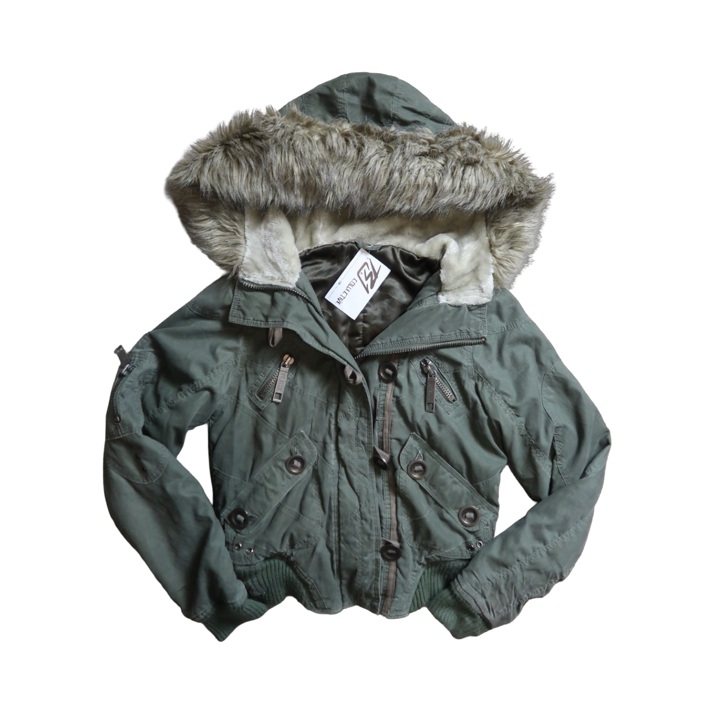 VINTAGE FUR PUFFER - M