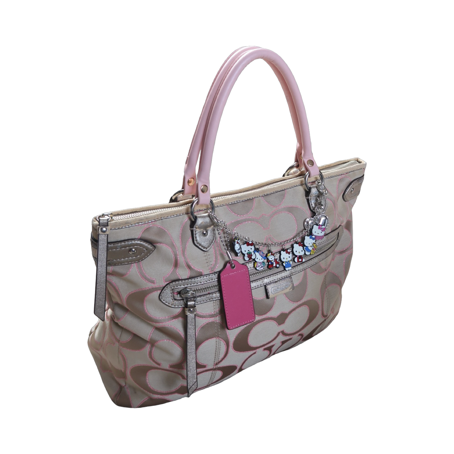COACH DAISY OUTLINE SIGNATURE METALLIC EMMA TOTE - L