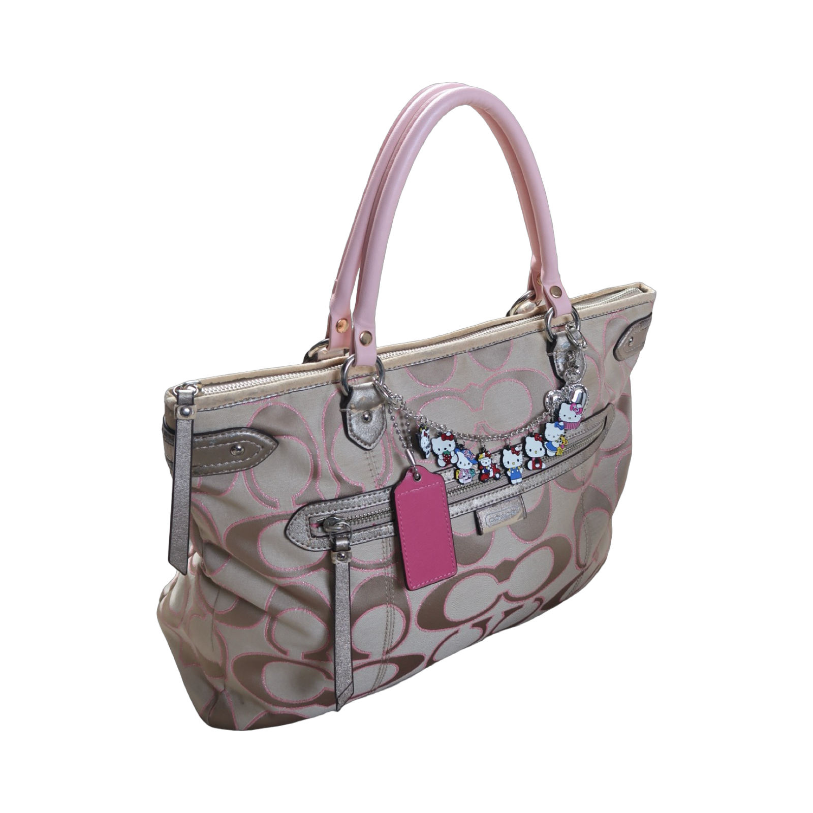 COACH DAISY OUTLINE SIGNATURE METALLIC EMMA TOTE - L