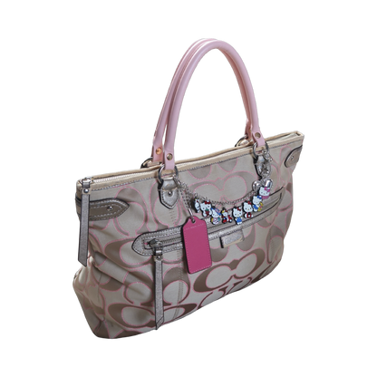 COACH DAISY OUTLINE SIGNATURE METALLIC EMMA TOTE - L