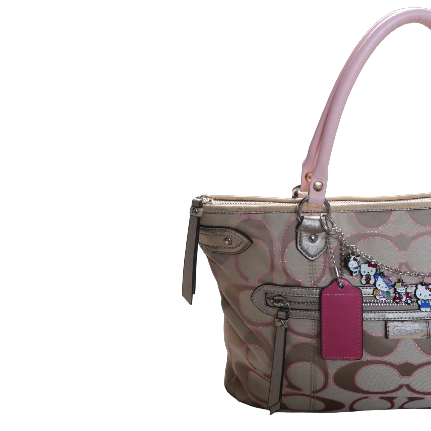 COACH DAISY OUTLINE SIGNATURE METALLIC EMMA TOTE - L