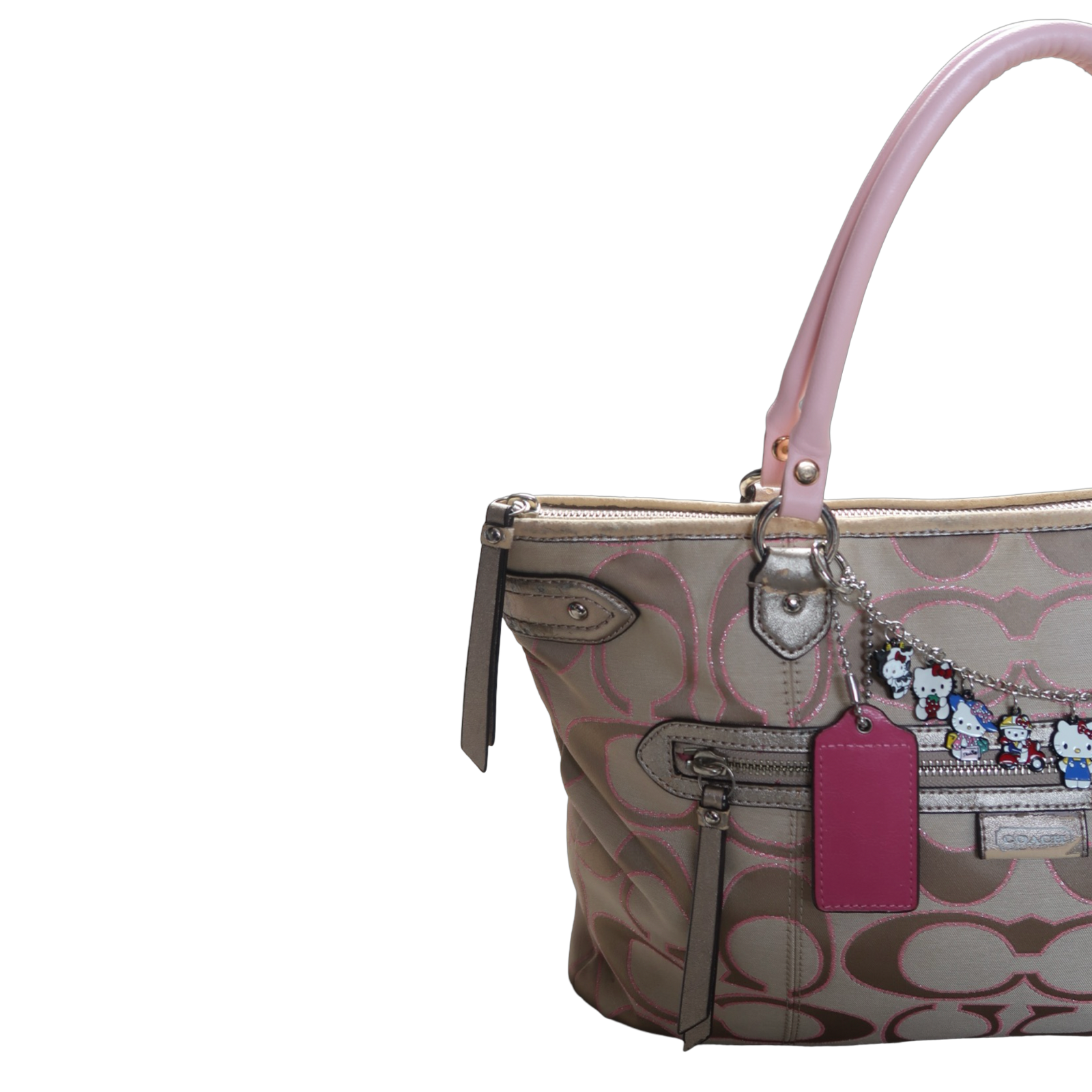 COACH DAISY OUTLINE SIGNATURE METALLIC EMMA TOTE - L
