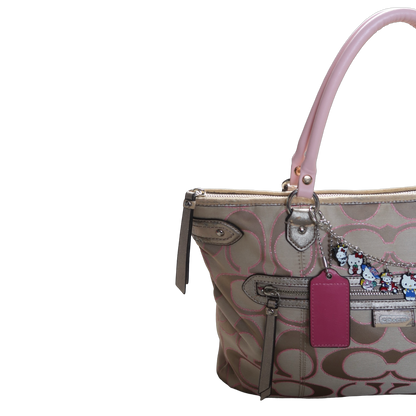 COACH DAISY OUTLINE SIGNATURE METALLIC EMMA TOTE - L