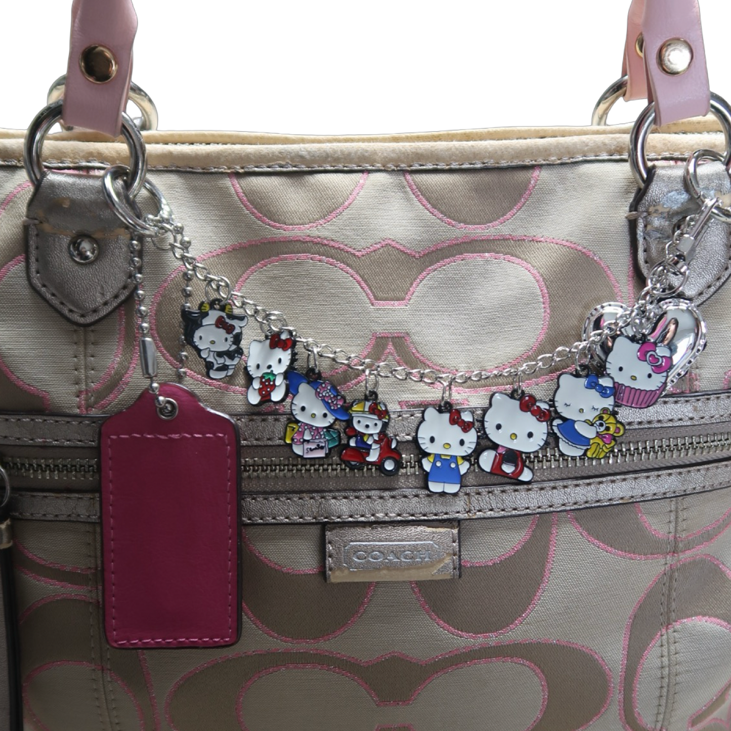 COACH DAISY OUTLINE SIGNATURE METALLIC EMMA TOTE - L