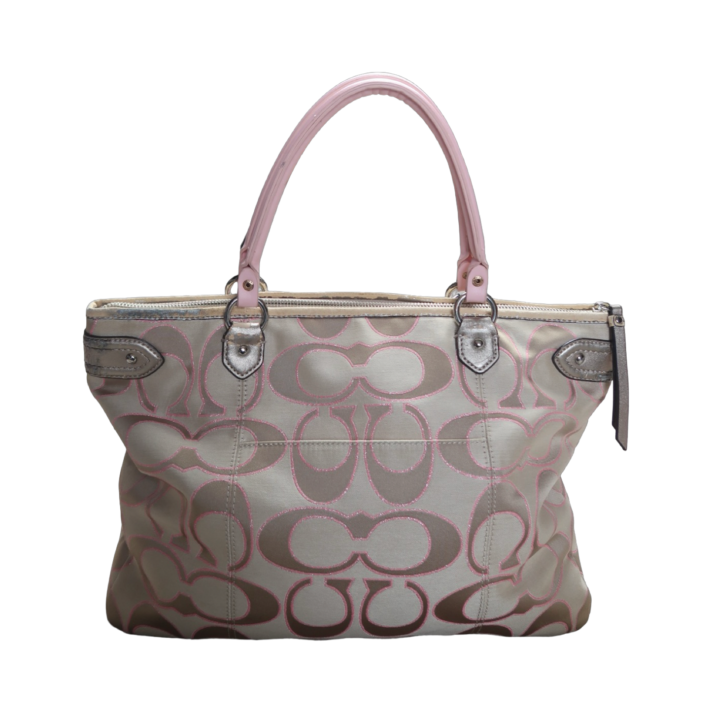 COACH DAISY OUTLINE SIGNATURE METALLIC EMMA TOTE - L