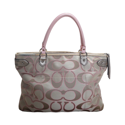 COACH DAISY OUTLINE SIGNATURE METALLIC EMMA TOTE - L