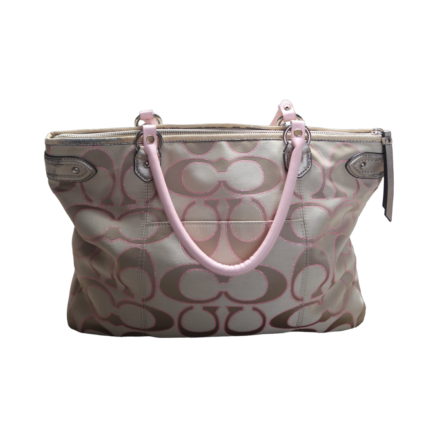 COACH DAISY OUTLINE SIGNATURE METALLIC EMMA TOTE - L