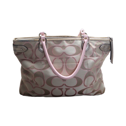 COACH DAISY OUTLINE SIGNATURE METALLIC EMMA TOTE - L