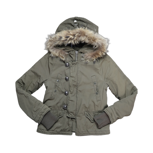 MOUSSY FUR JACKET - M