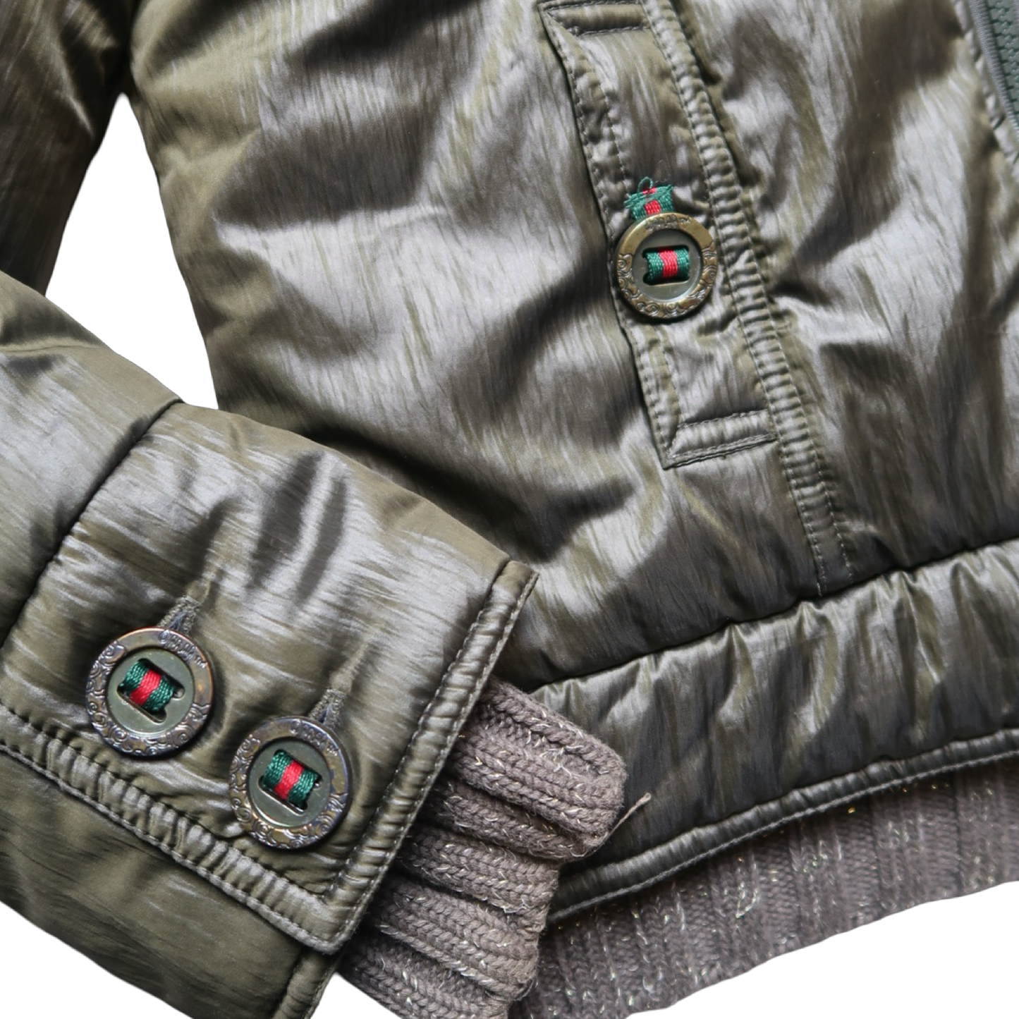 QELEPHANT GREEN FUR PUFFER - M