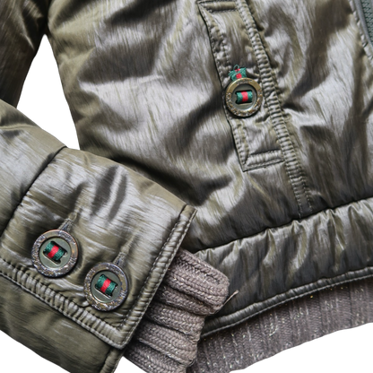 QELEPHANT GREEN FUR PUFFER - M