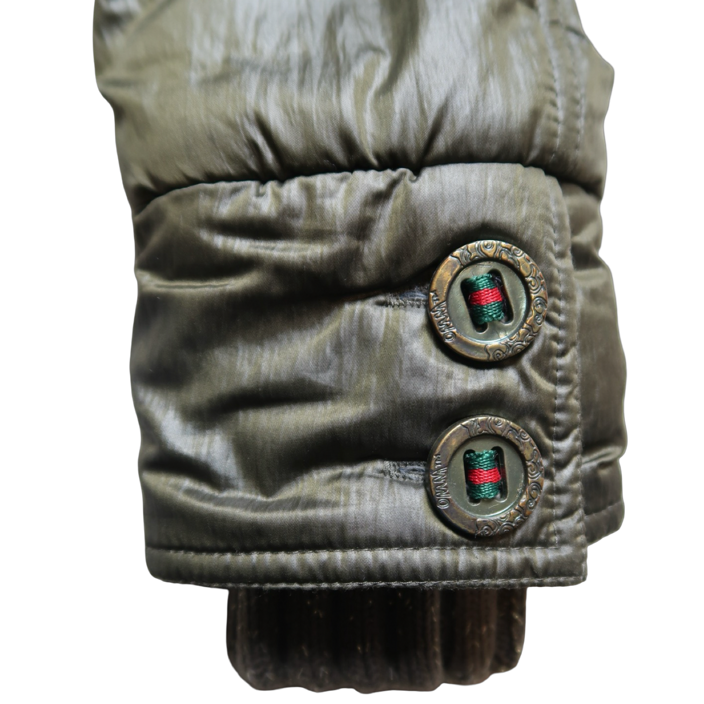 QELEPHANT GREEN FUR PUFFER - M
