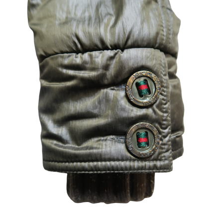 QELEPHANT GREEN FUR PUFFER - M