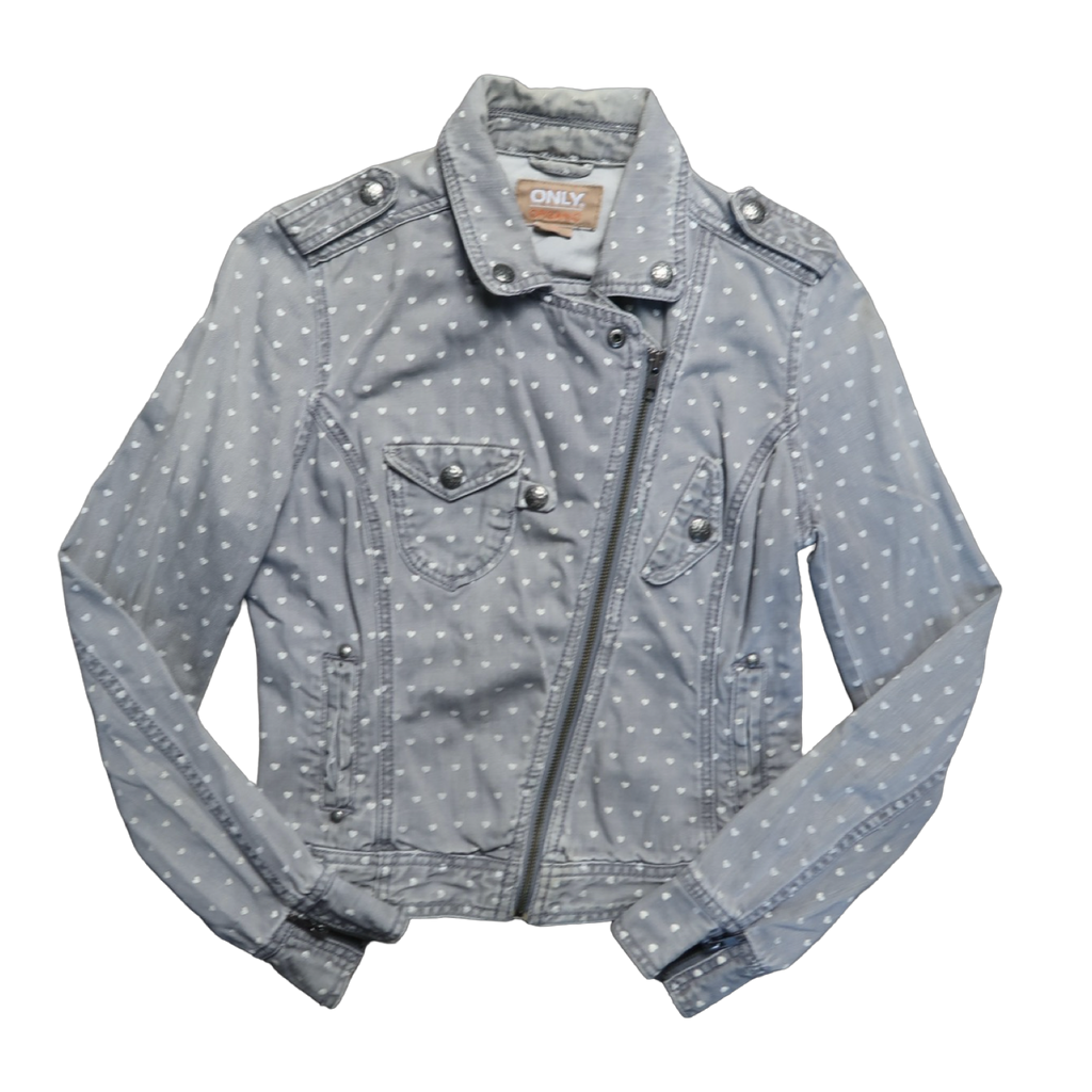 ONLY HEART DENIM JACKET - S