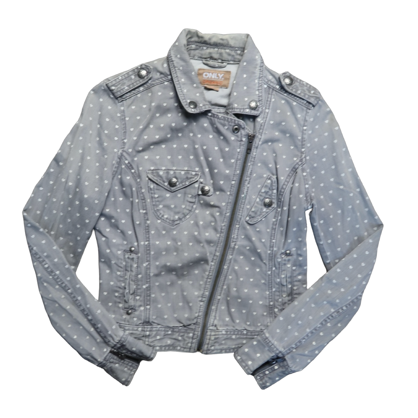 ONLY HEART DENIM JACKET - S