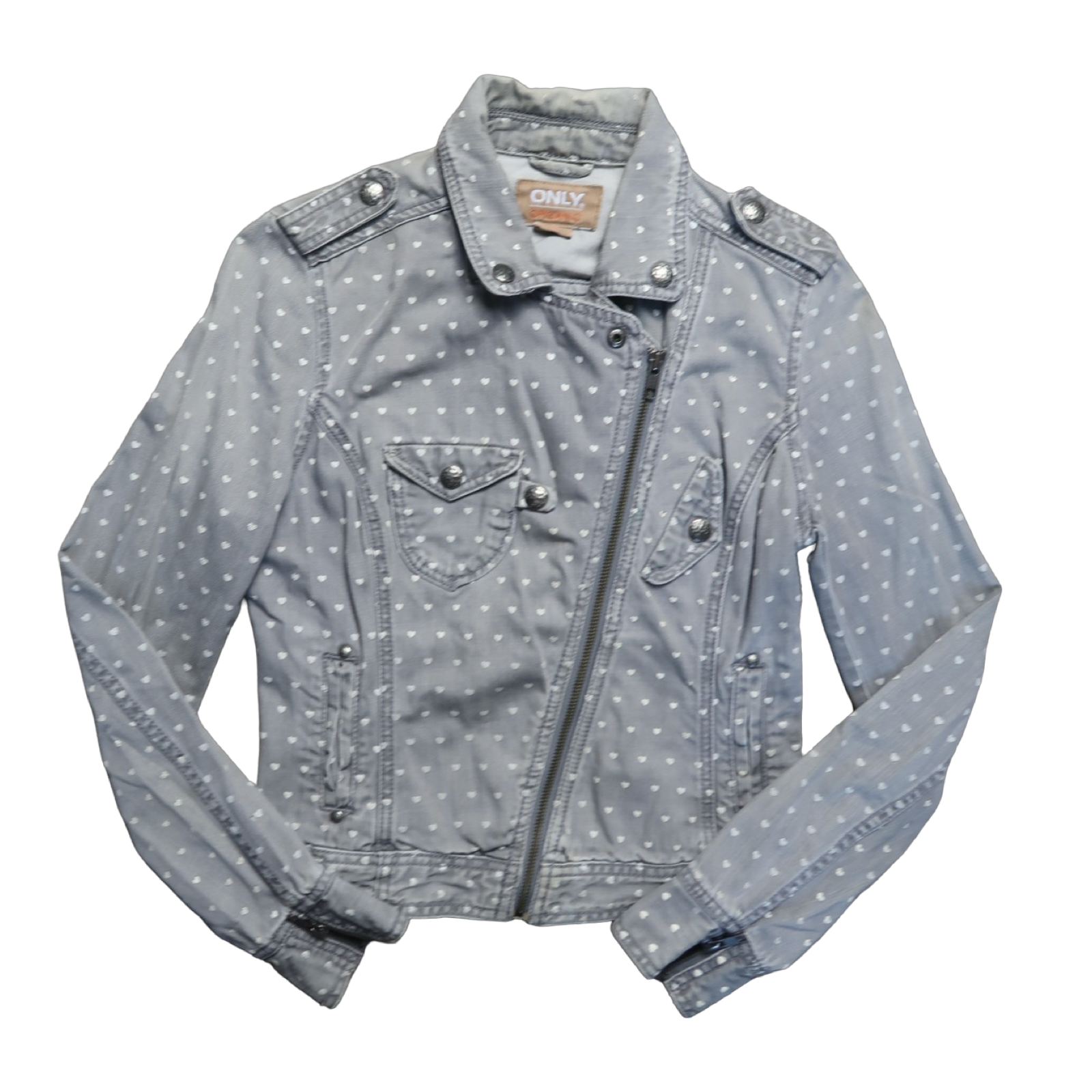 ONLY HEART DENIM JACKET - S