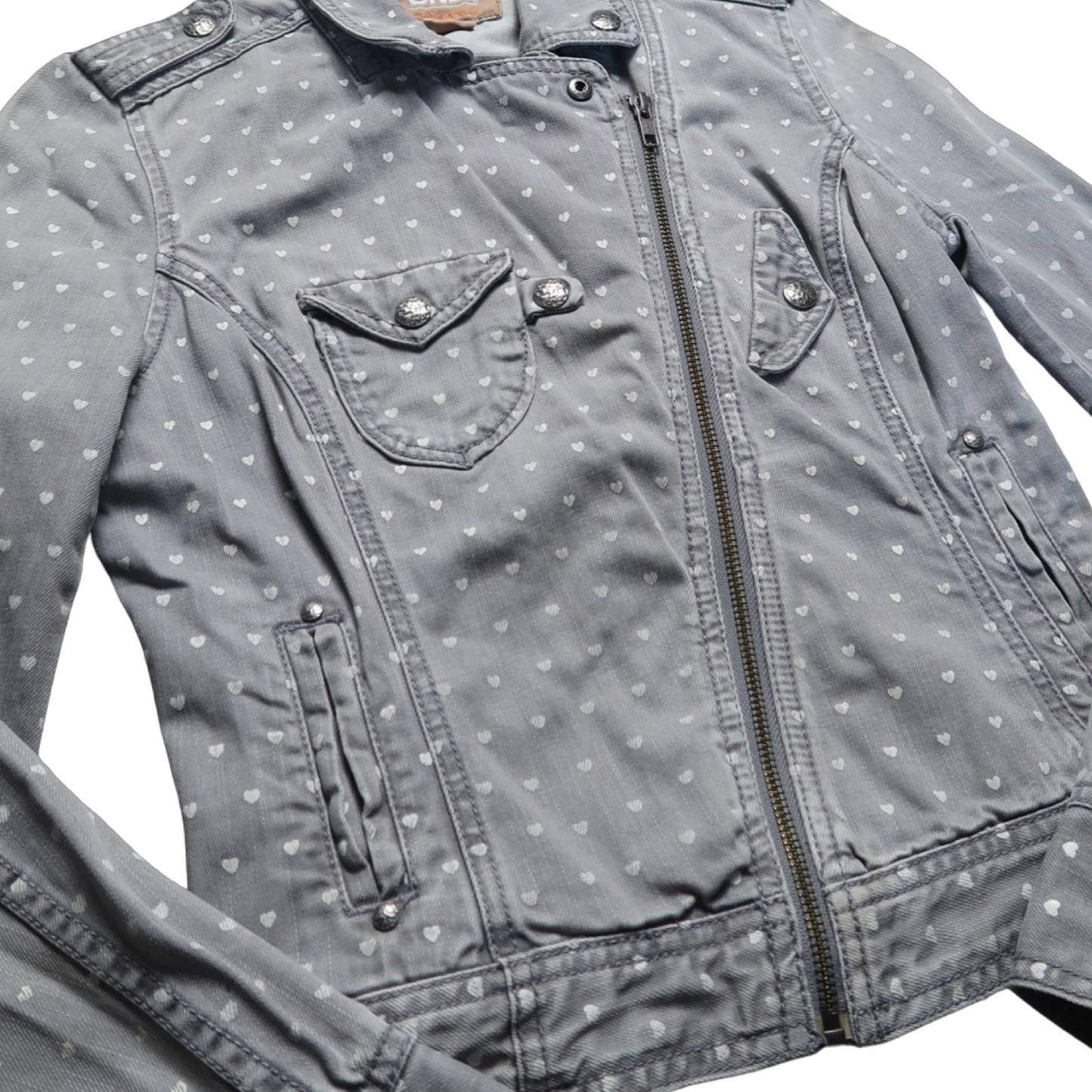 ONLY HEART DENIM JACKET - S