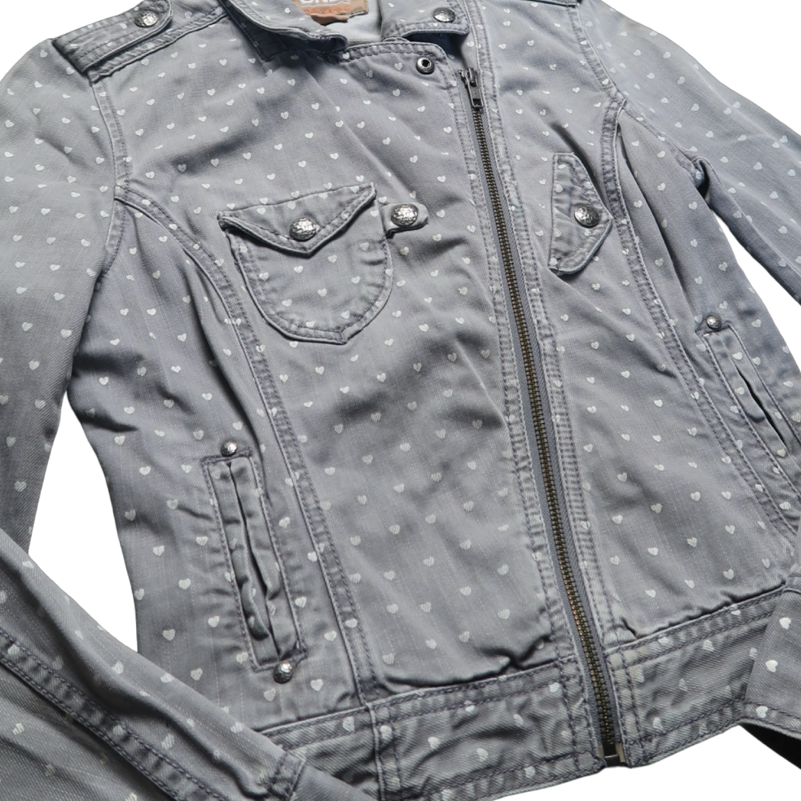 ONLY HEART DENIM JACKET - S