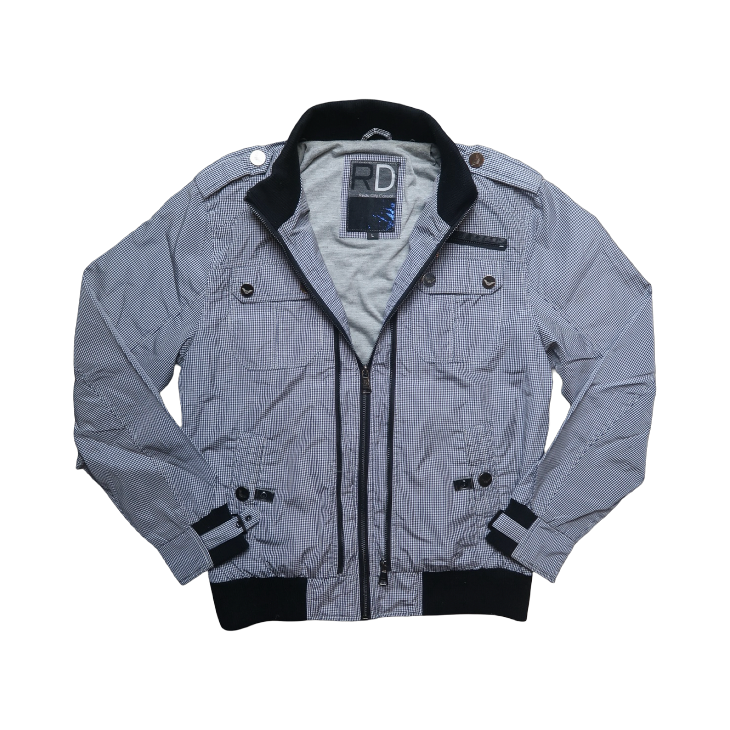 RD BLUE CHECKERED JACKET - L