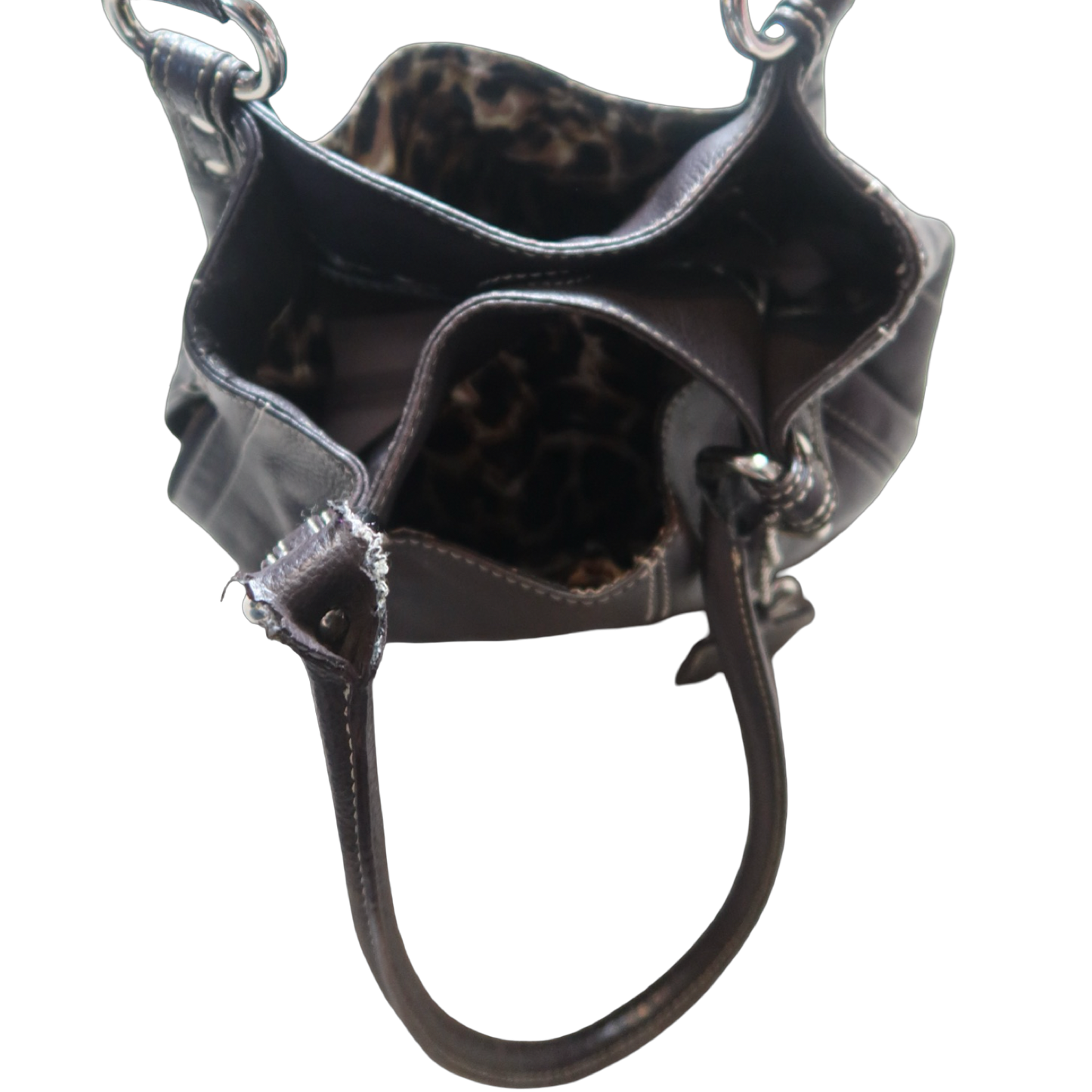 VINTAGE BROWN LEATHER BAG - M