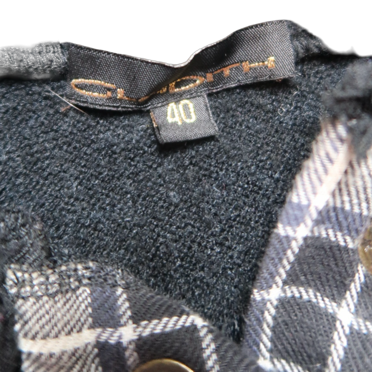 BLACK FUR LINED HOODIE - M