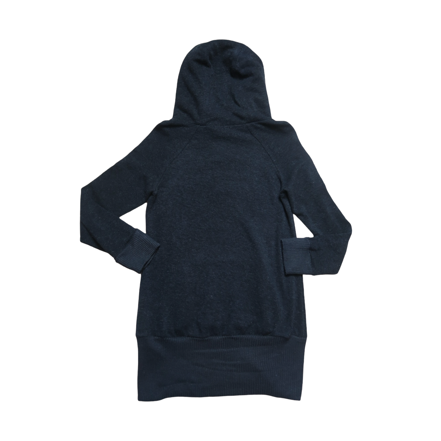 BLACK FUR LINED HOODIE - M