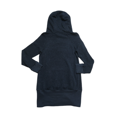 BLACK FUR LINED HOODIE - M