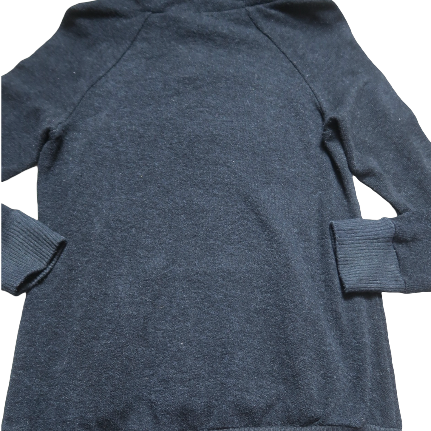 BLACK FUR LINED HOODIE - M