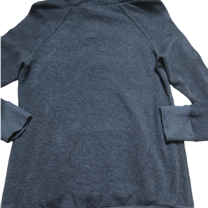BLACK FUR LINED HOODIE - M