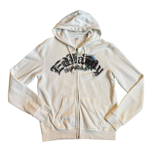 ED HARDY WHITE ZIP UP - L