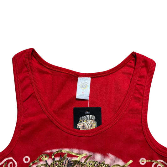 ED HARDY RED SINGLET - L